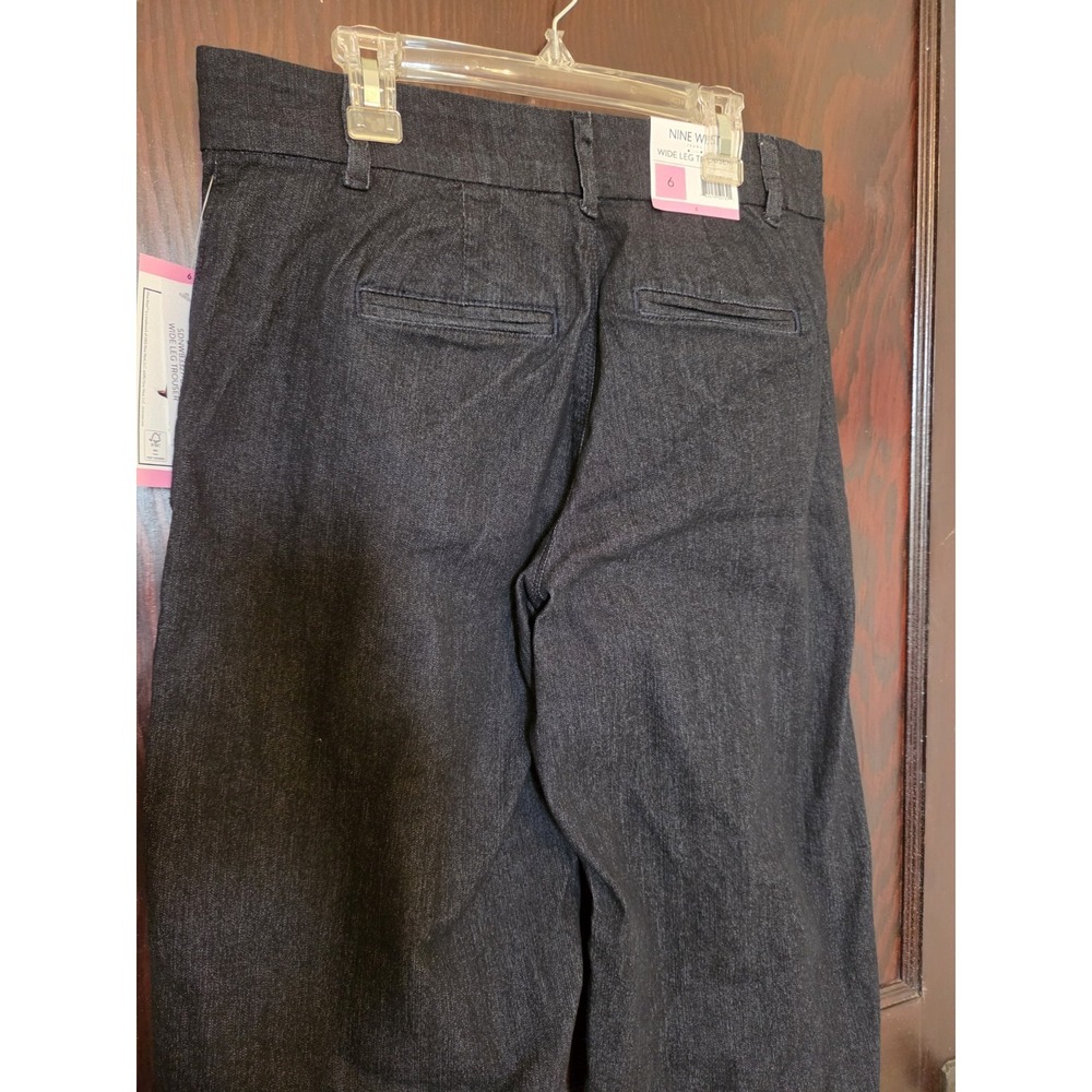 Nine West Women's Wide Leg Trouser Pants Black 6 Business Office Casual NWT - Picture 5 of 12
